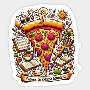 Pizza Lover Cheesy Goodness Sticker